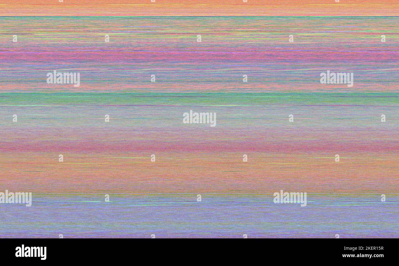 Bunte Signalverzerrung Rauschen Pixeleffekt Textur gestreiftes abstraktes Hintergrundbanner Stockfoto