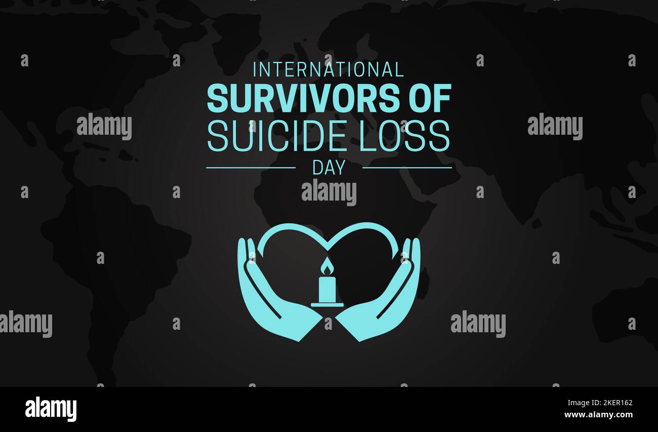 Black International Survivors of Suicide Loss Day Illustration Hintergrund Stock Vektor