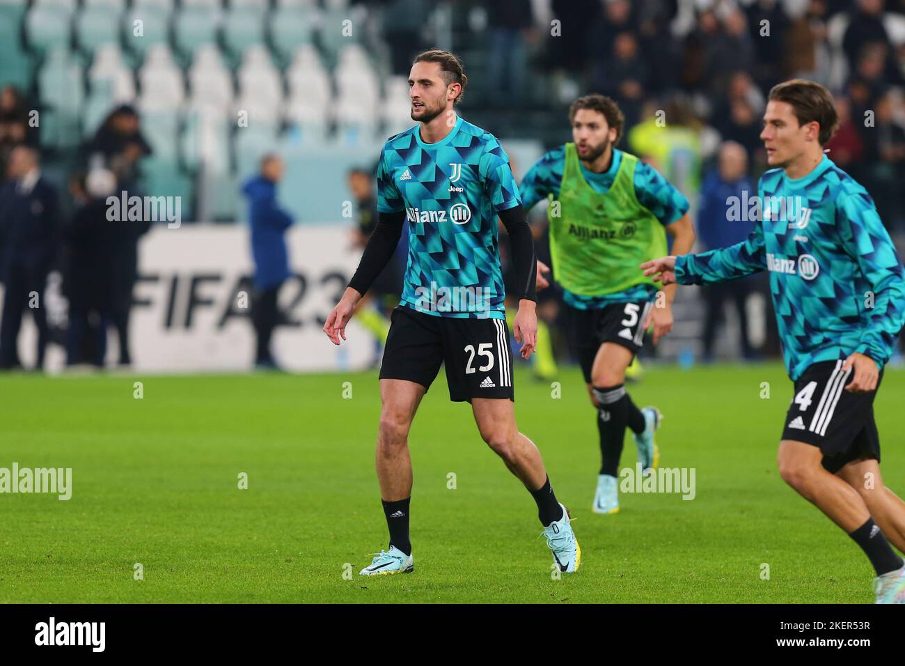 TURIN, ITALIEN, 13. NOVEMBER 2022. Adrien Rabiot vom FC Juventus während des Spiels zwischen dem FC Juventus und der SS Lazio am 13. November 2022 im Allianz Stadium in Turin, Italien. Kredit: Massimiliano Ferraro/Alamy Live Nachrichten Stockfoto