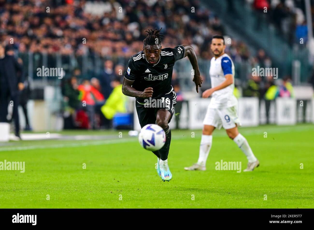 TURIN, ITALIEN, 13. NOVEMBER 2022. Moise Kean von Juventus FC während des Spiels zwischen Juventus FC und SS Lazio am 13. November 2022 im Allianz Stadium in Turin, Italien. Kredit: Massimiliano Ferraro/Alamy Live Nachrichten Stockfoto