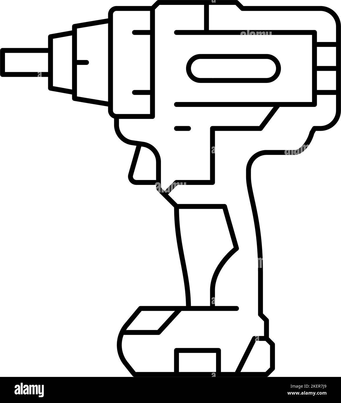 Symboldarstellung für die Werkzeuglinie des Schlagschrauber Stock Vektor
