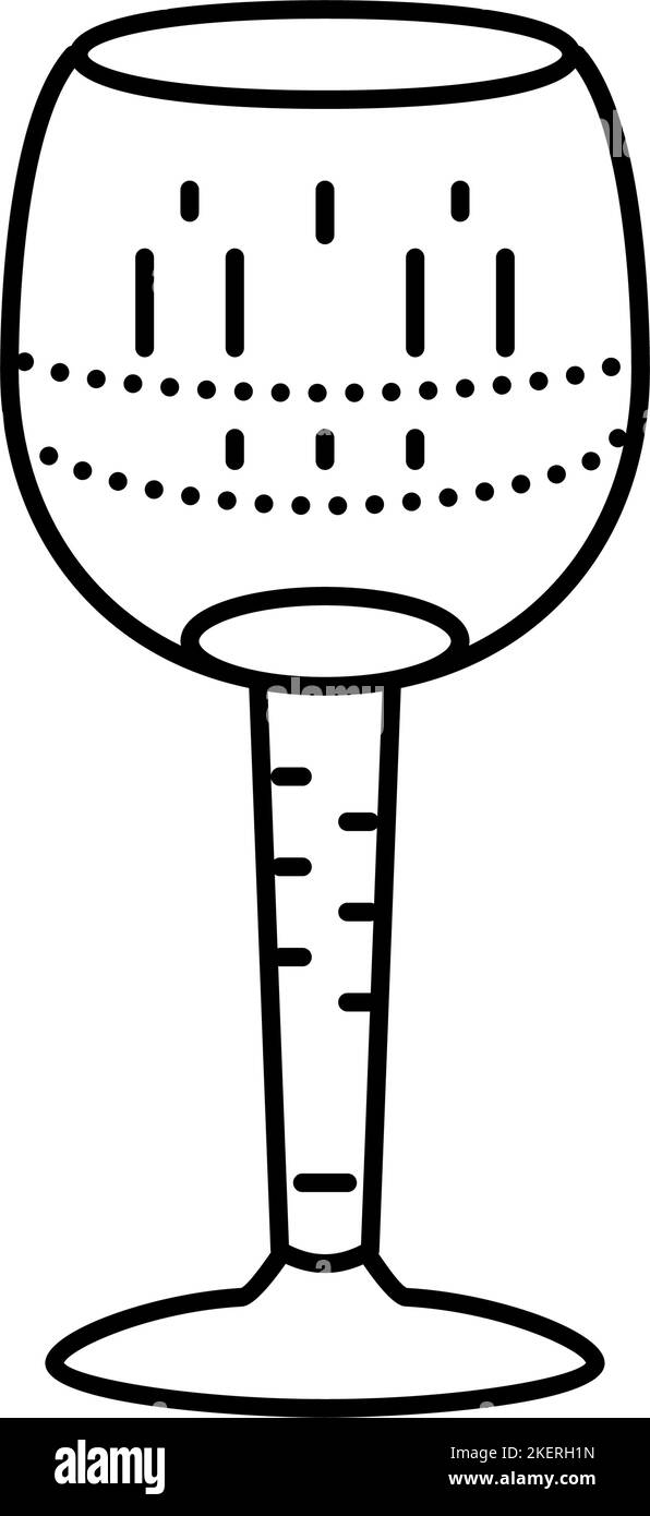 Trinken Wein Glas Linie Symbol Vektor Illustration Stock Vektor