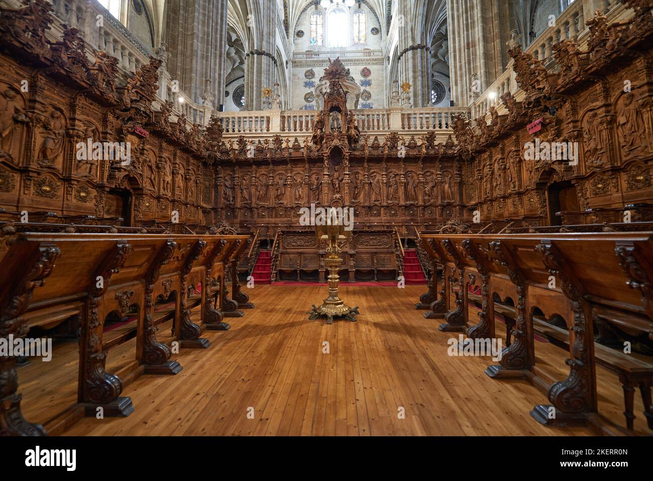 Blick auf das Innere der Neuen Kathedrale von Salamanca, Salamanca City, Spanien, Europa. Stockfoto