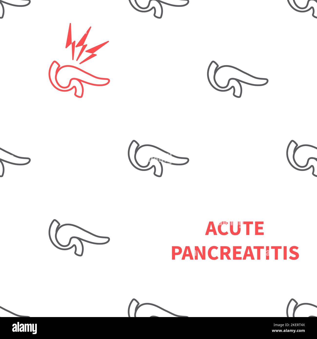 Poster zur akuten Pankreatitis-Erkrankung Pankreas-Muster Stock Vektor