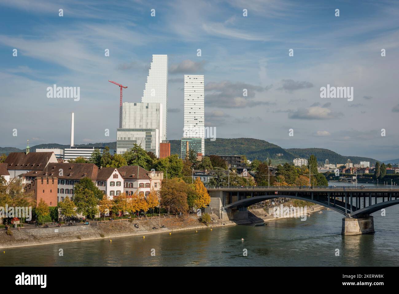 Roche Towers One and Two in Basel, Schweiz Stockfoto