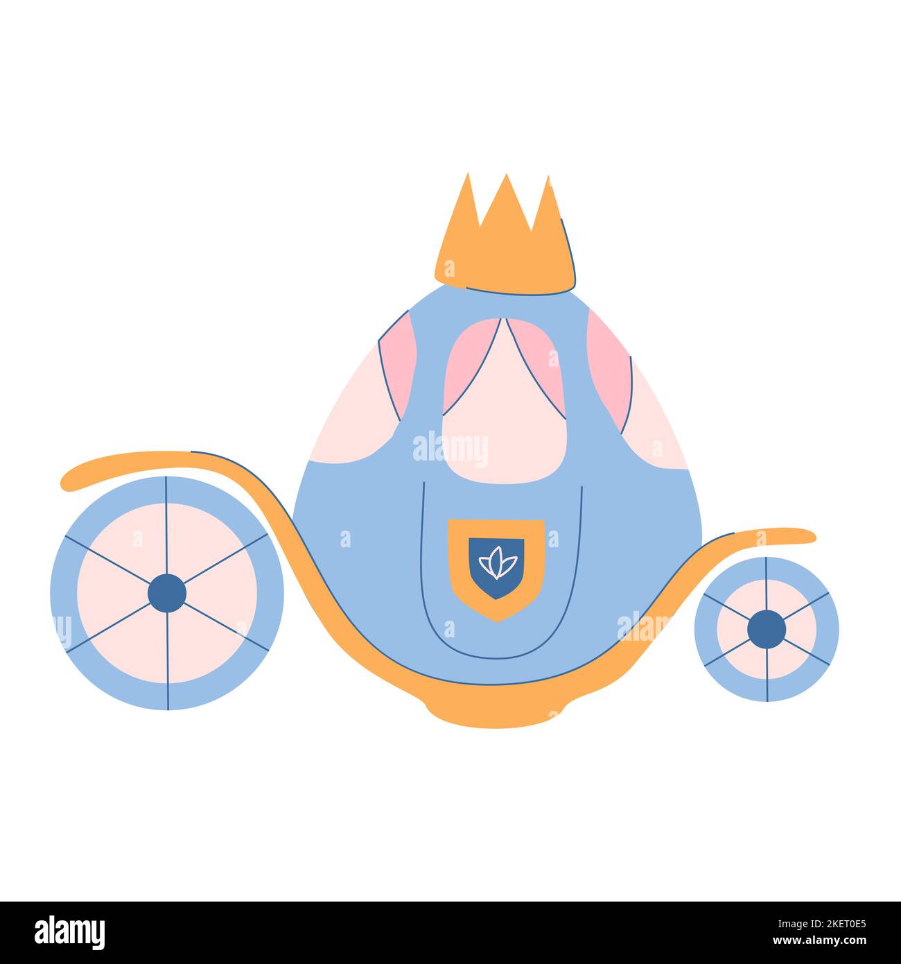 Prinzessin Kutsche. Niedliches kleines brougham mit Krone oben. Flache
