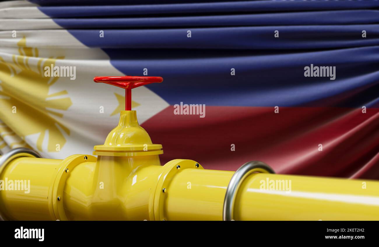 Pipeline für Öl- und Gasbrennstoffe auf den Philippinen. Konzept der Ölindustrie. 3D Rendering Stockfoto