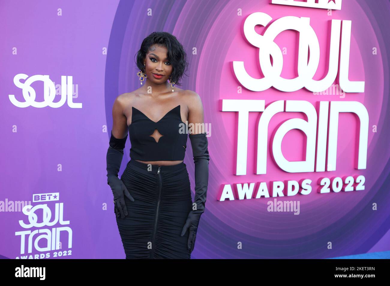 Las Vegas, Usa. 13.. November 2022. Coco Jones kommt am Sonntag, den 13. November 2022, zu den Soul Train Awards 2022 in der Orleans Arena im Orleans Hotel and Casino in Las Vegas, Nevada, an. Foto von James Atoa/UPI Credit: UPI/Alamy Live News Stockfoto