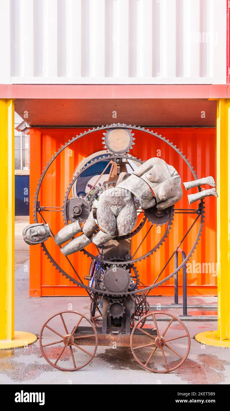 Skulptur an der trinity Boje Wharf, Halbinsel Leamouth, london, Stockfoto