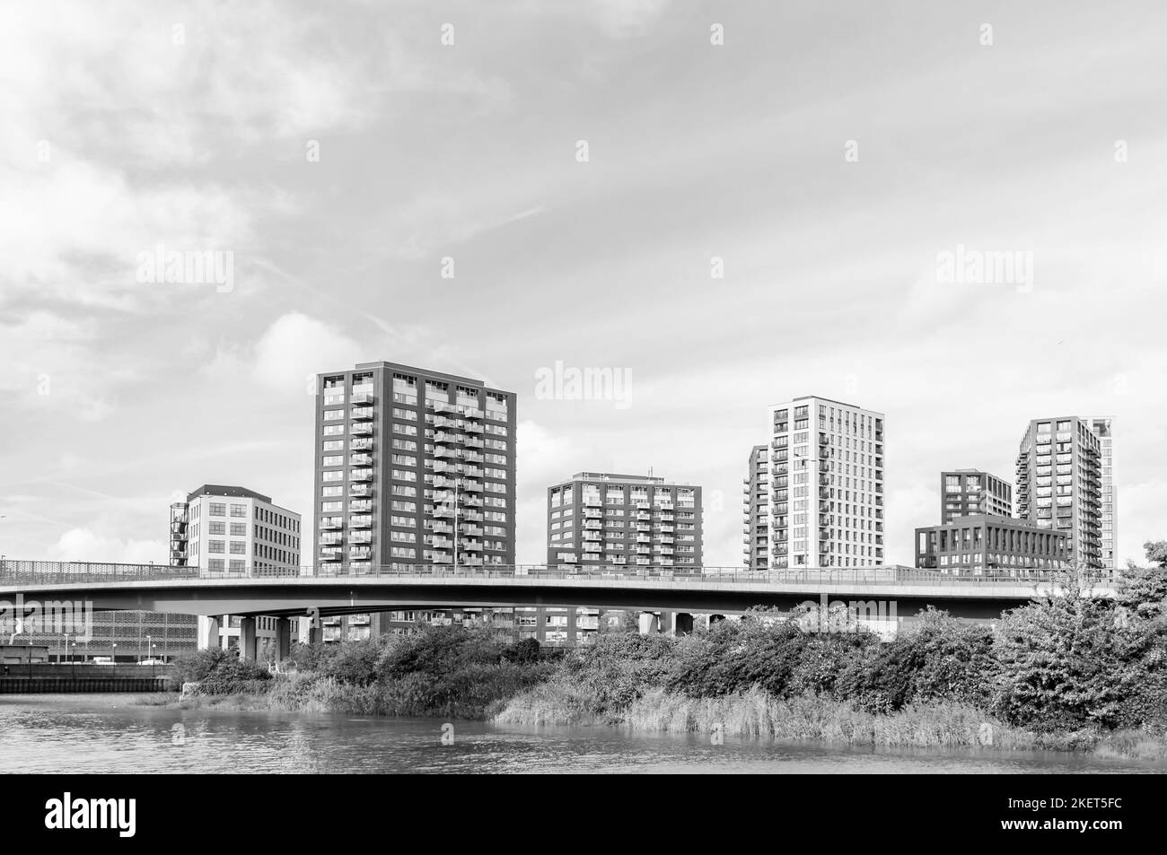 Die untere Brücke über die Lea-Brücke (A1020), Canning Town, london Stockfoto