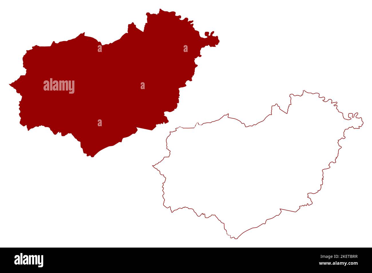 Richmondshire nicht-Metropolregion (Vereinigtes Königreich von Großbritannien und Nordirland, zeremonielle Grafschaft North Yorkshire, England) Kartenvektor Stock Vektor
