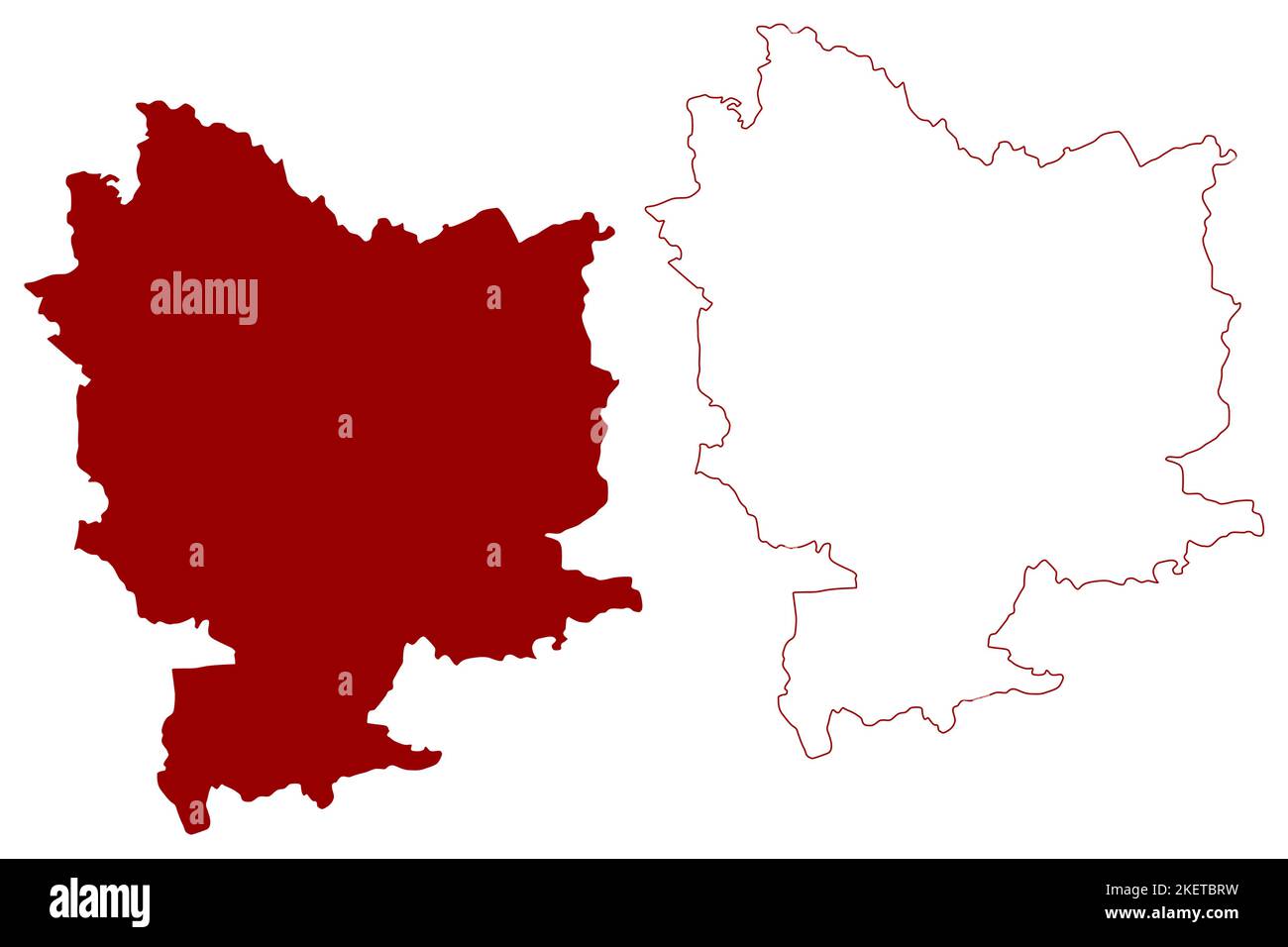 Selby nicht-Metropolregion (Vereinigtes Königreich von Großbritannien und Nordirland, zeremonielle Grafschaft North Yorkshire, England) Kartenvektor Illustration Stock Vektor