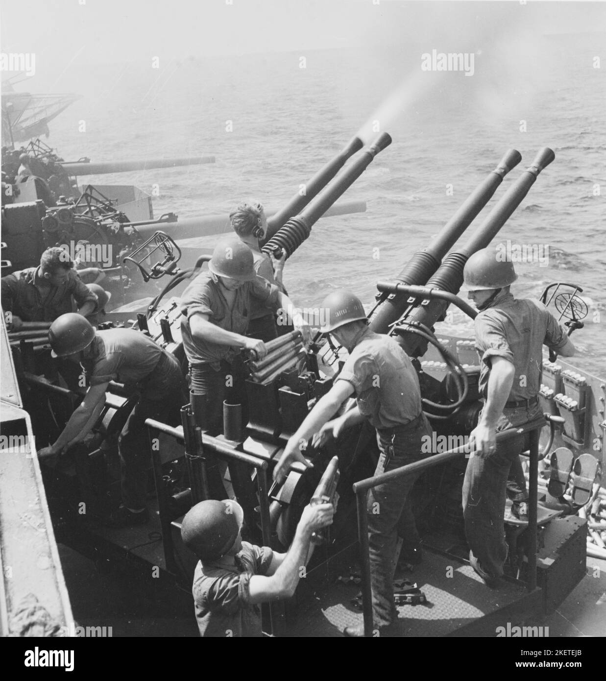 USS Hornet CV-12, 16. Februar 1945 Stockfoto