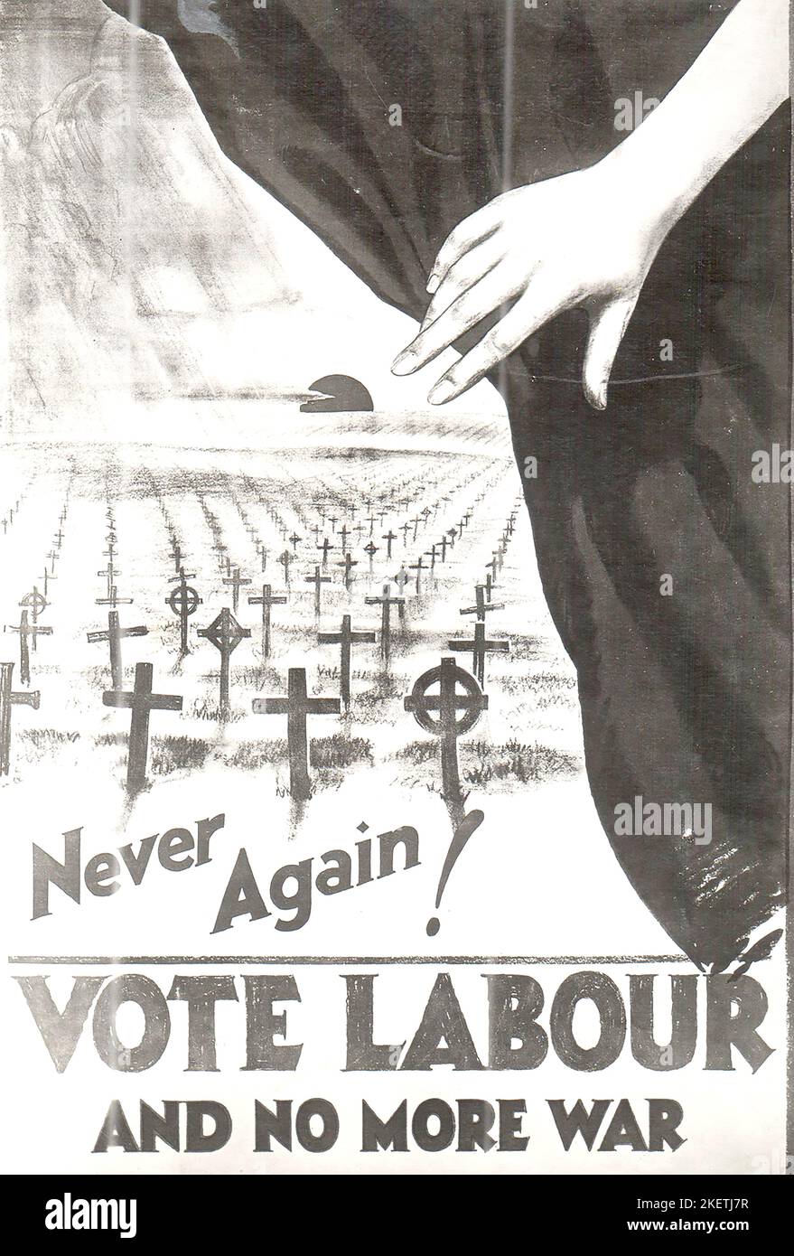 Wahlplakat der Labour Party of Great Britain im Jahr 1931. Stockfoto