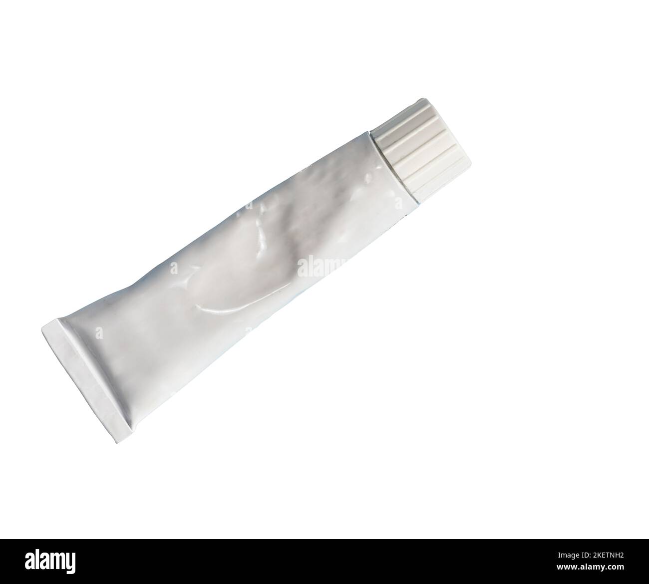 Eine weiße Salbenröhre auf transparentem Hintergrund Stockfoto