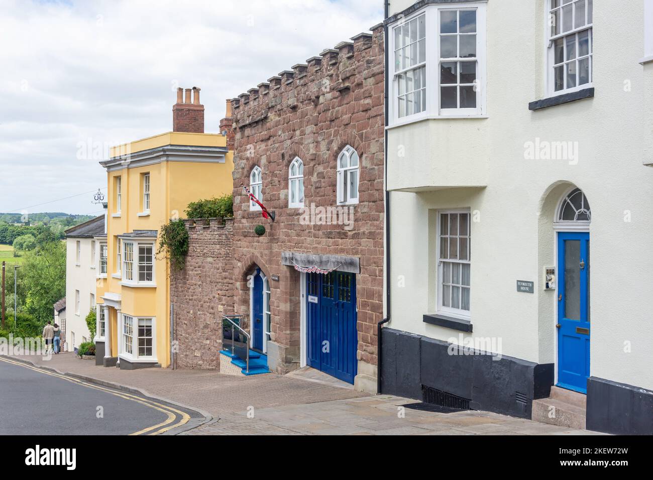 Ehemalige Häuser, Wye Street, Ross-on-Wye (Rhosan ar Wy), Herefordshire, England, Vereinigtes Königreich Stockfoto
