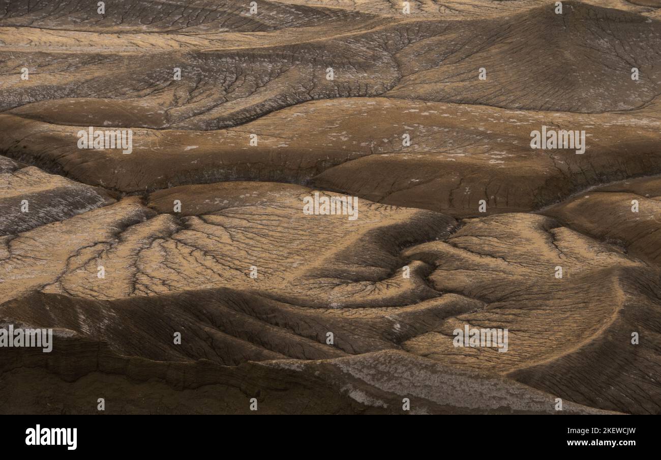 Eroded Badlands, „Moonscape Overlook“, Hanksville, Utah Stockfoto