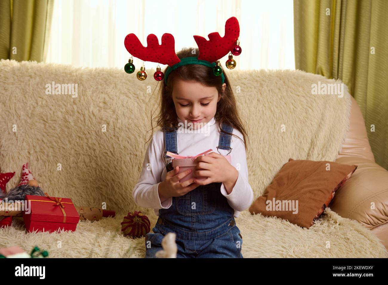 VILLFUL Rentier Geweih Stirnband - Weiches Flockmaterial Für Weihnachten & Halloween - Verstellbar Für Erwachsene