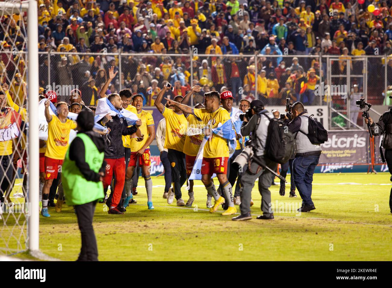 Aucas gewinnt und feiert erstmals in der Geschichte den ecuadorianischen Nationalpokal-Profi Stockfoto
