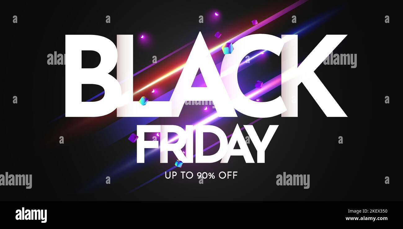 Schwarzes Freitagsbanner. Vorlage für Promotion, Werbung, Online-Werbung, Social Media und Modewerbung. Vektorgrafik. Stock Vektor