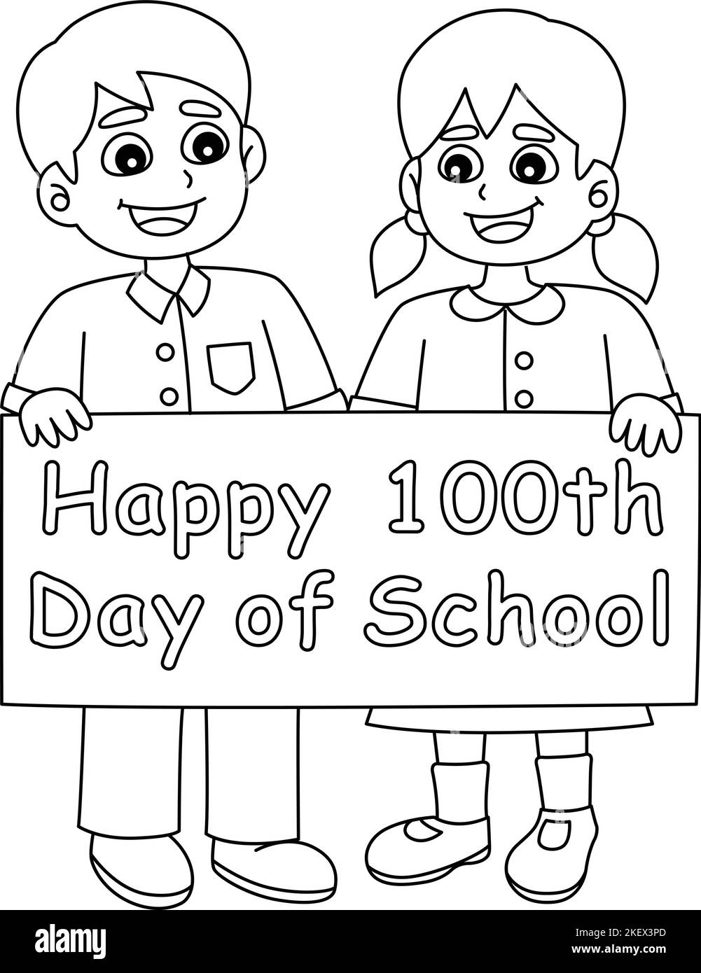 Happy 100. Day of School Student isoliert Stock Vektor