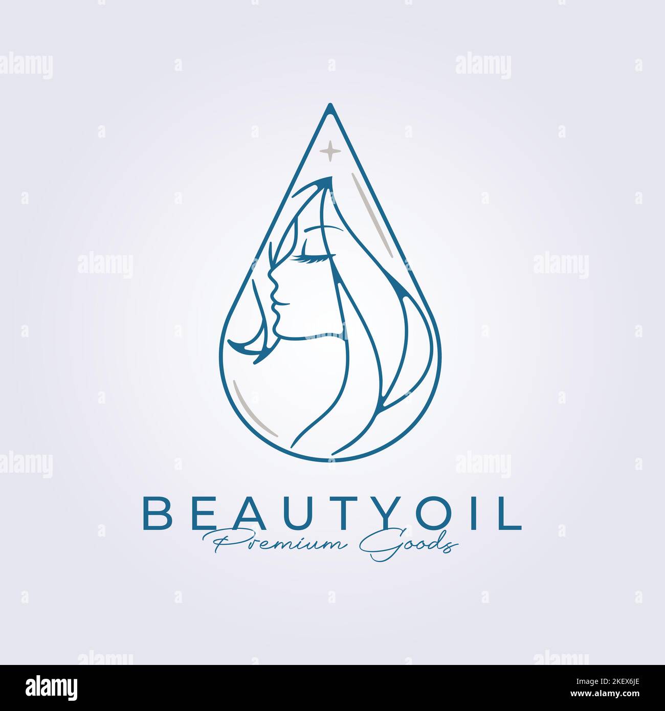 Ein Vektordesign des Logos für Beauty Care-Öl-Produkte auf weißem Hintergrund Stock Vektor