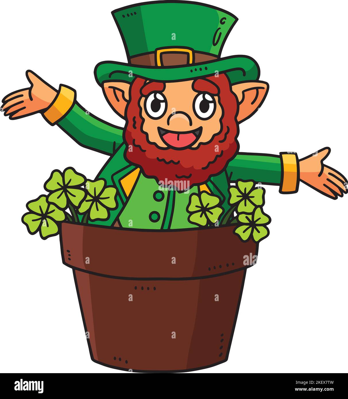 St. Patricks Day Kobold Cartoon Clipart Stock Vektor