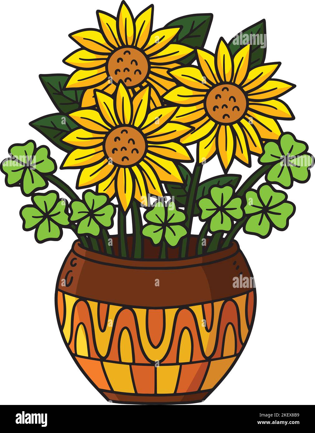 St. Patricks Day Sonne Blume Cartoon Clipart Stock Vektor