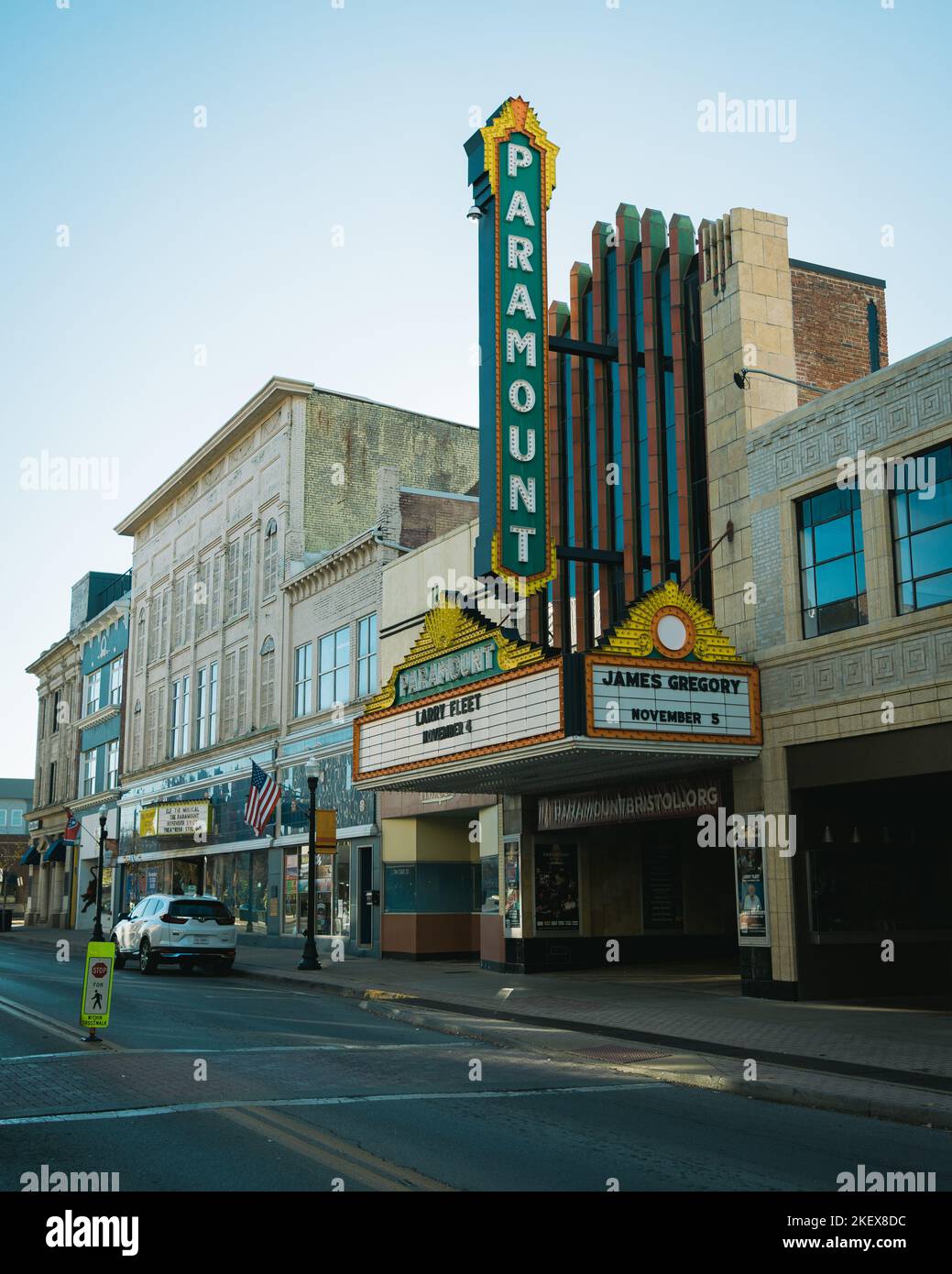 Paramount Center for the Arts vintage sign, Bristol, Tennessee Stockfoto