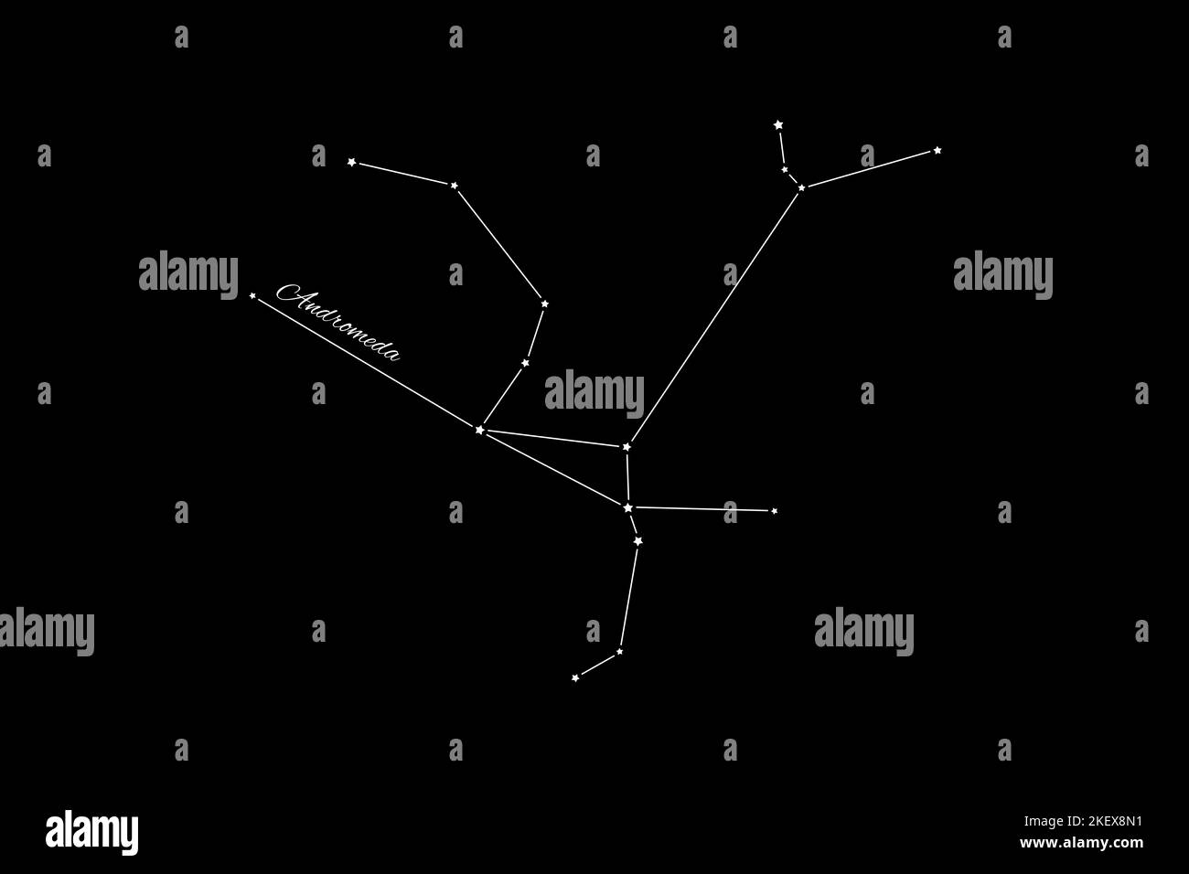 Sternbild Andromeda, Sternhaufen Stockfoto