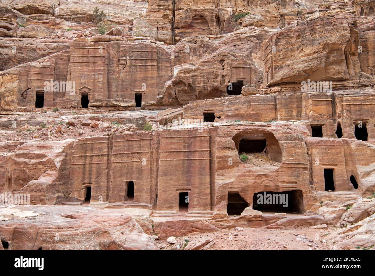 Die Schatzkammer mit Kind auf dem Kamel Petra Jordan Stockfoto