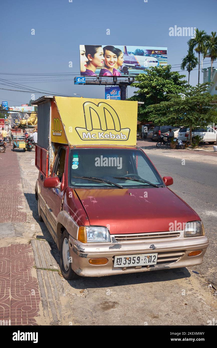 McKebab Restaurant Werbung Sihanoukville Kambodscha Stockfoto