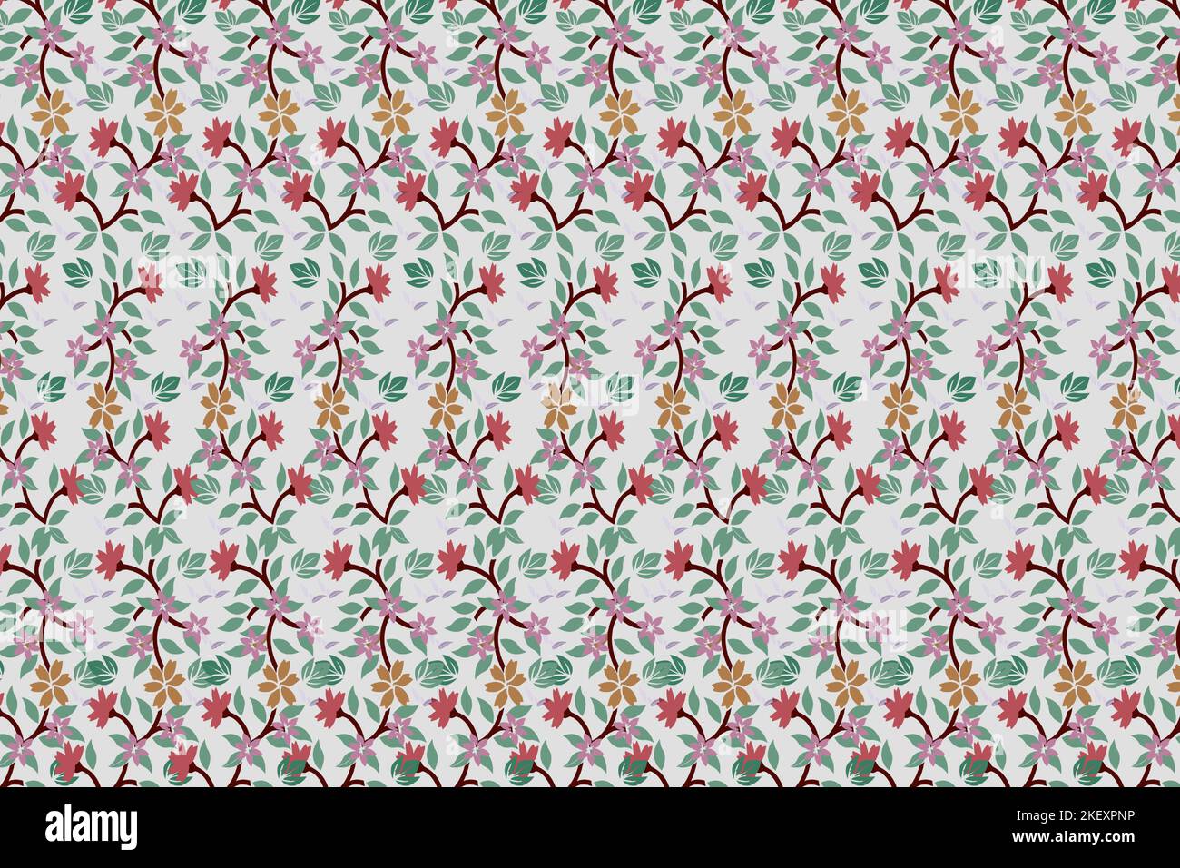 Nahtlose Blumenmuster mit hellen bunten Blumen und Blättern. Die elegante Vorlage für Modedrucke. Moderner floraler Hintergrund. Stock Vektor