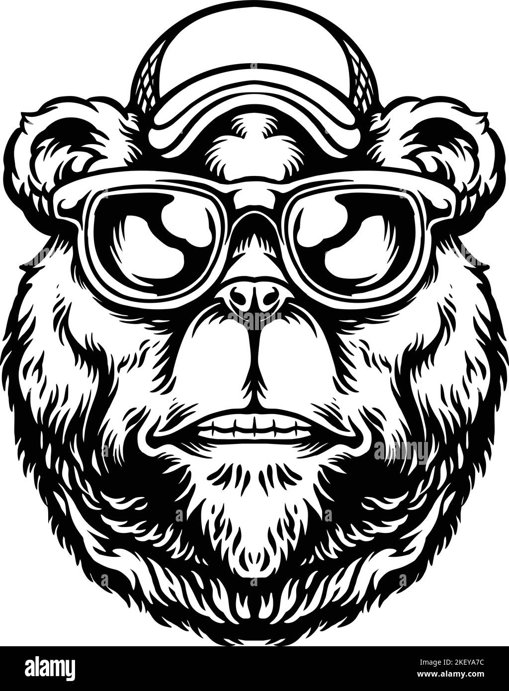 Funky trendy Bear Outline Clipart Vektor Illustrationen für Ihre Arbeit Logo, Merchandise T-Shirt, Aufkleber und Label-Designs, Poster, Grußkarten adv Stock Vektor