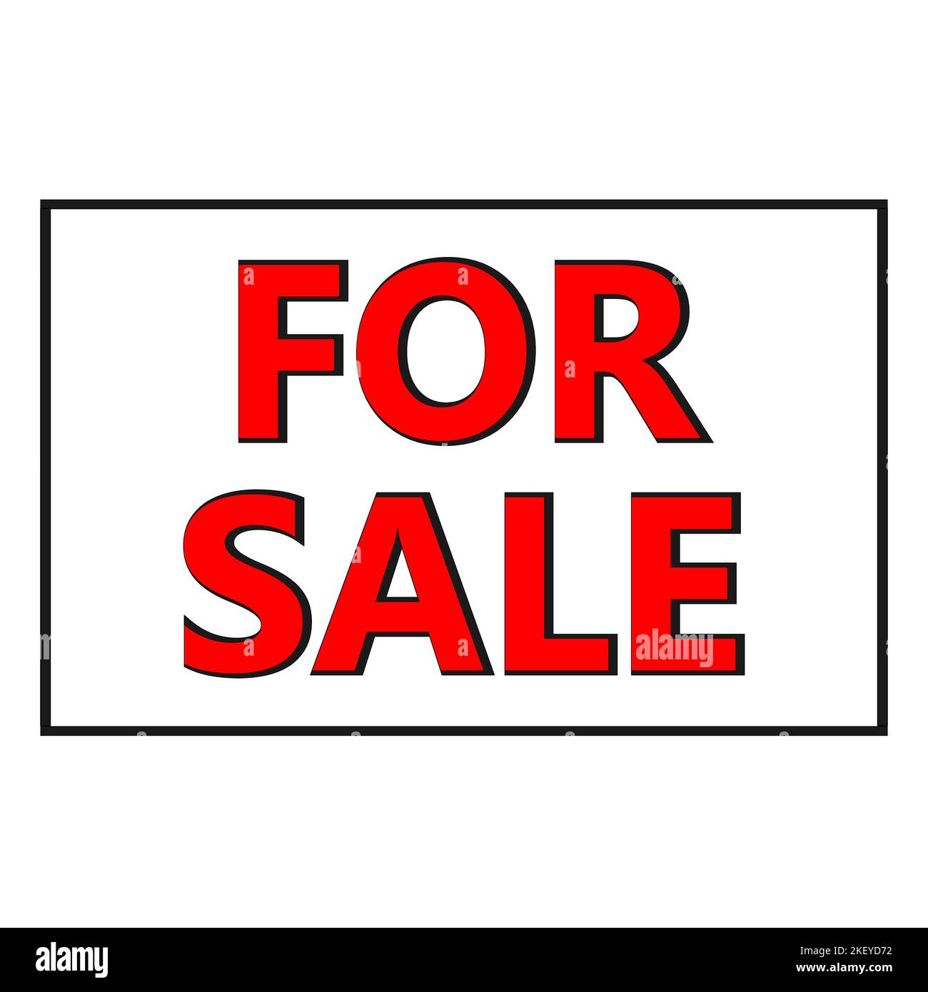 Rot für Verkauf Zeichen Vektor-Illustration auf weißem Hintergrund. Immobilienschild. Immobilienmakler unterschreiben. Stock Vektor