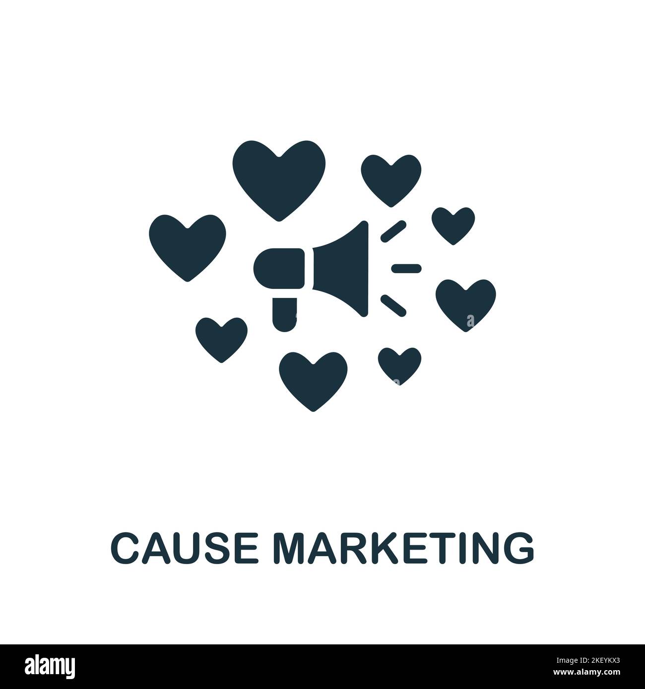 Marketingsymbol „Ursache“. Monochrom Simple Marketing Strategy Icon für Vorlagen, Webdesign und Infografiken Stock Vektor