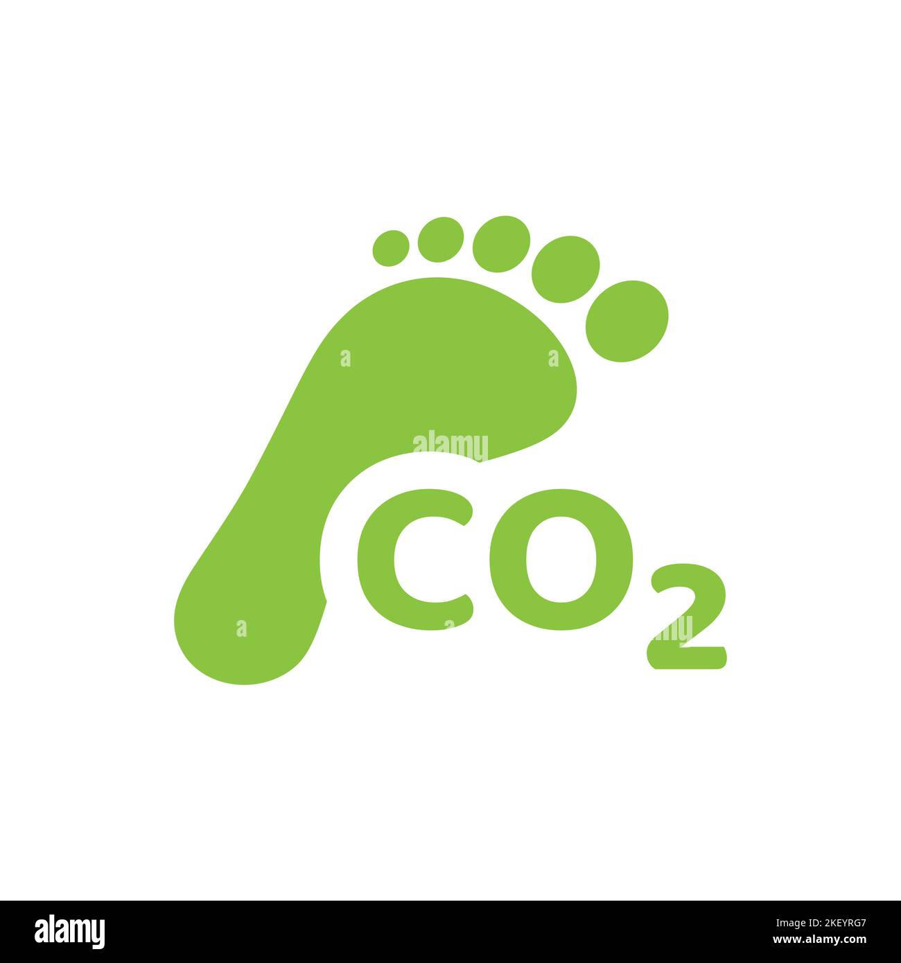 CO2 Vektorsymbol für den Fußabdruck. Symbol für gefüllte Kohlendioxidemissionen. Stock Vektor