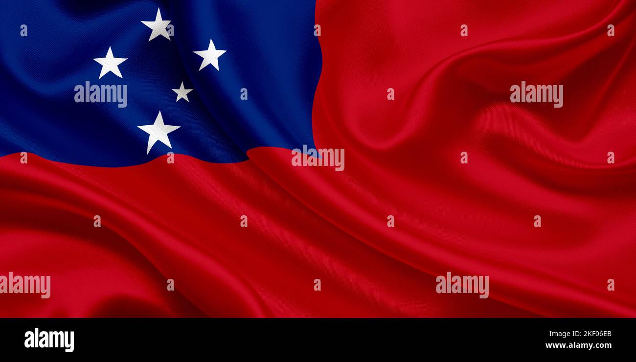 Nationalflagge der Samoa-Inseln Stockfoto
