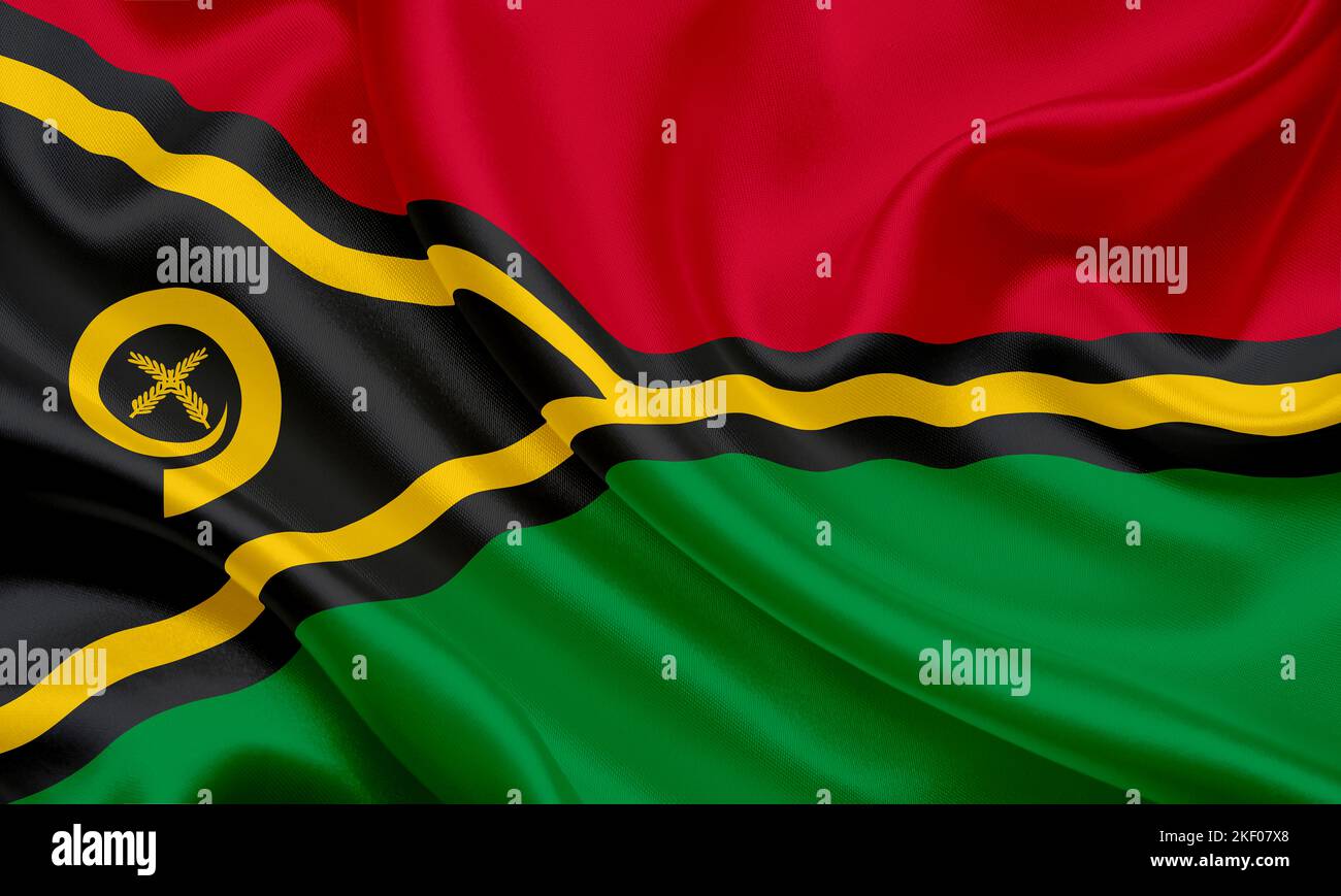 Offizielle Nationalflagge von Vanuatu Stockfoto