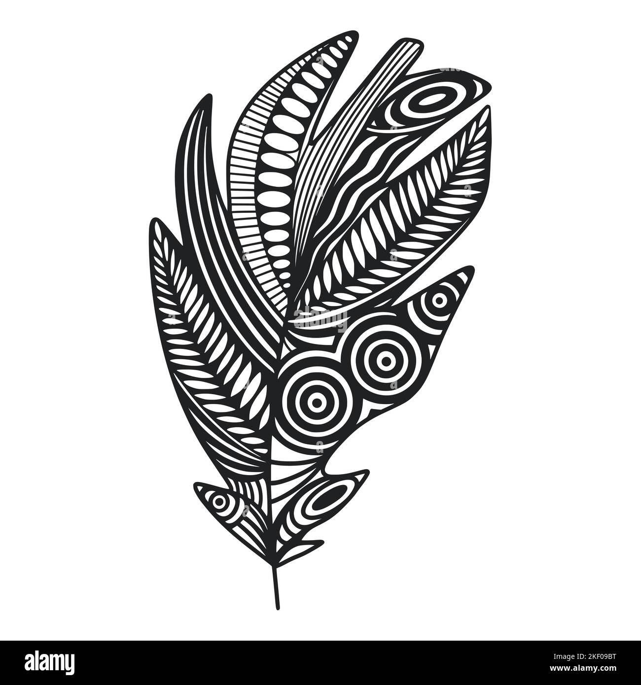 Verzierter, isolierter Vektor der Boho-Feder Stock Vektor