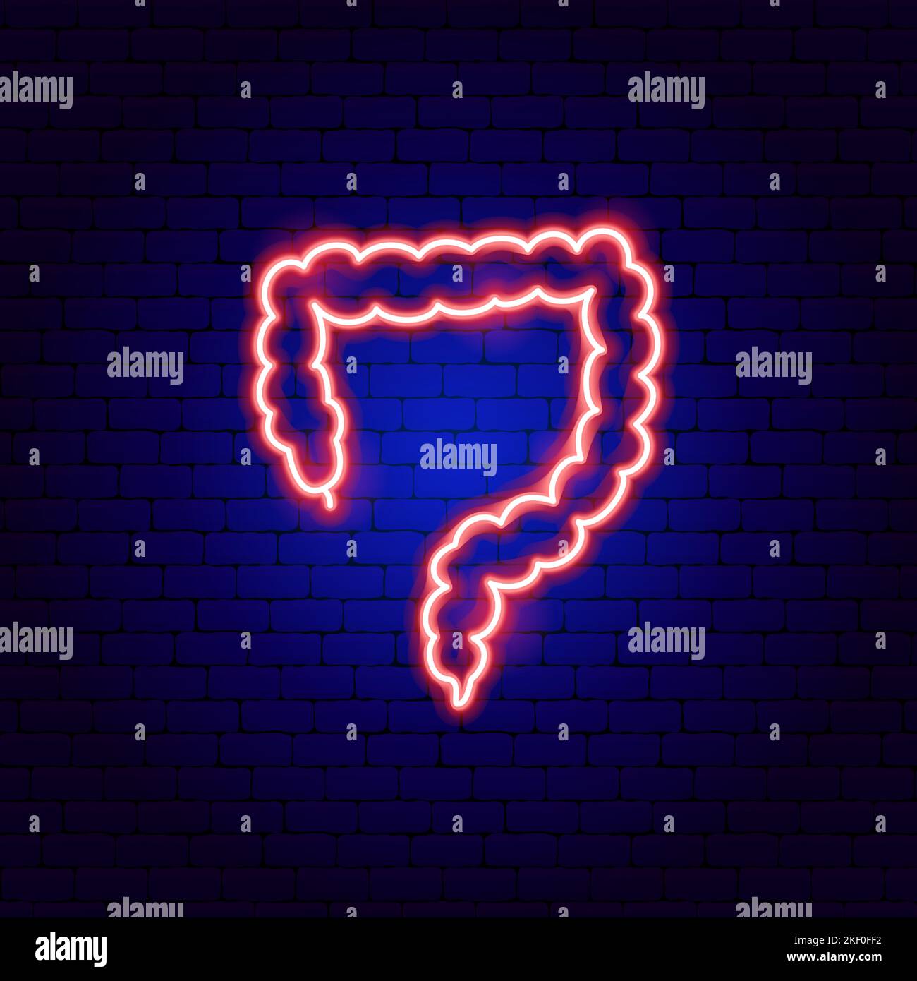 Neon-Zeichen Des Darms Stock Vektor