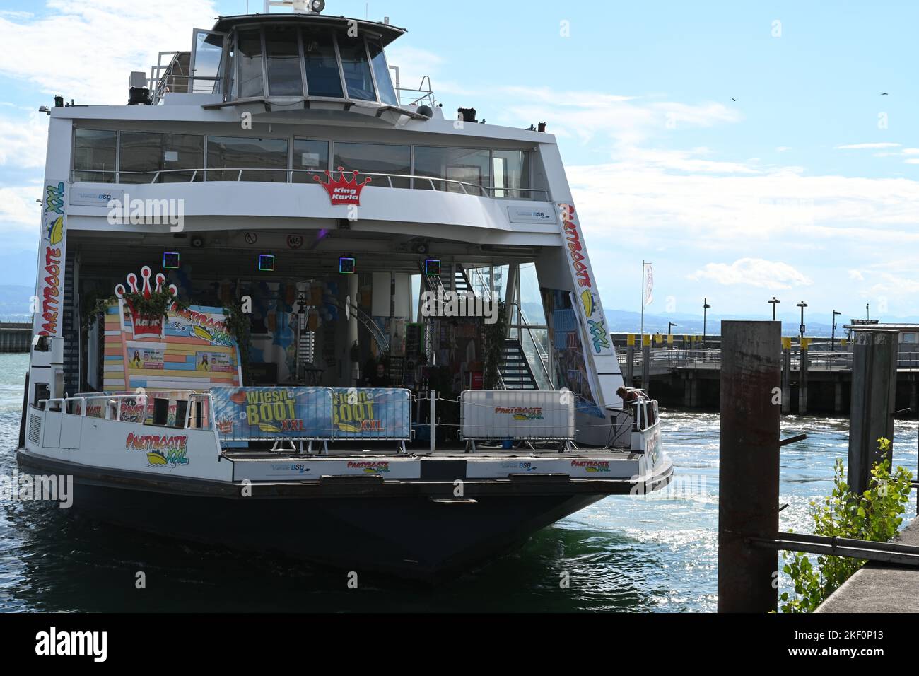 König Karla, das beste Partyboot auf dem Bodensee. Stockfoto