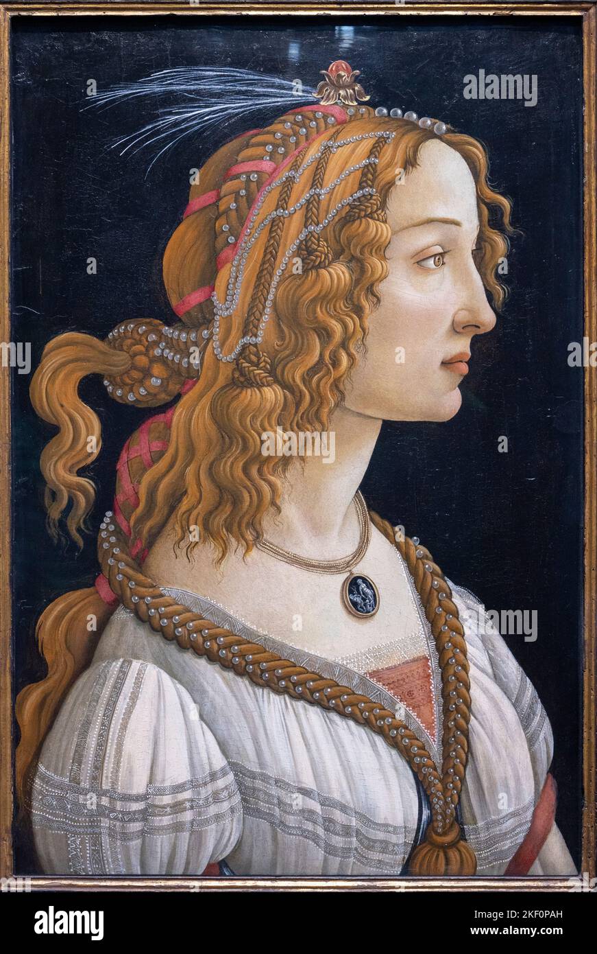Portrait einer jungen Frau, möglicherweise Simonetta Vespucci, 1484, Sandro Botticelli, Städel Museum, Frankfurt, Deutschland Stockfoto