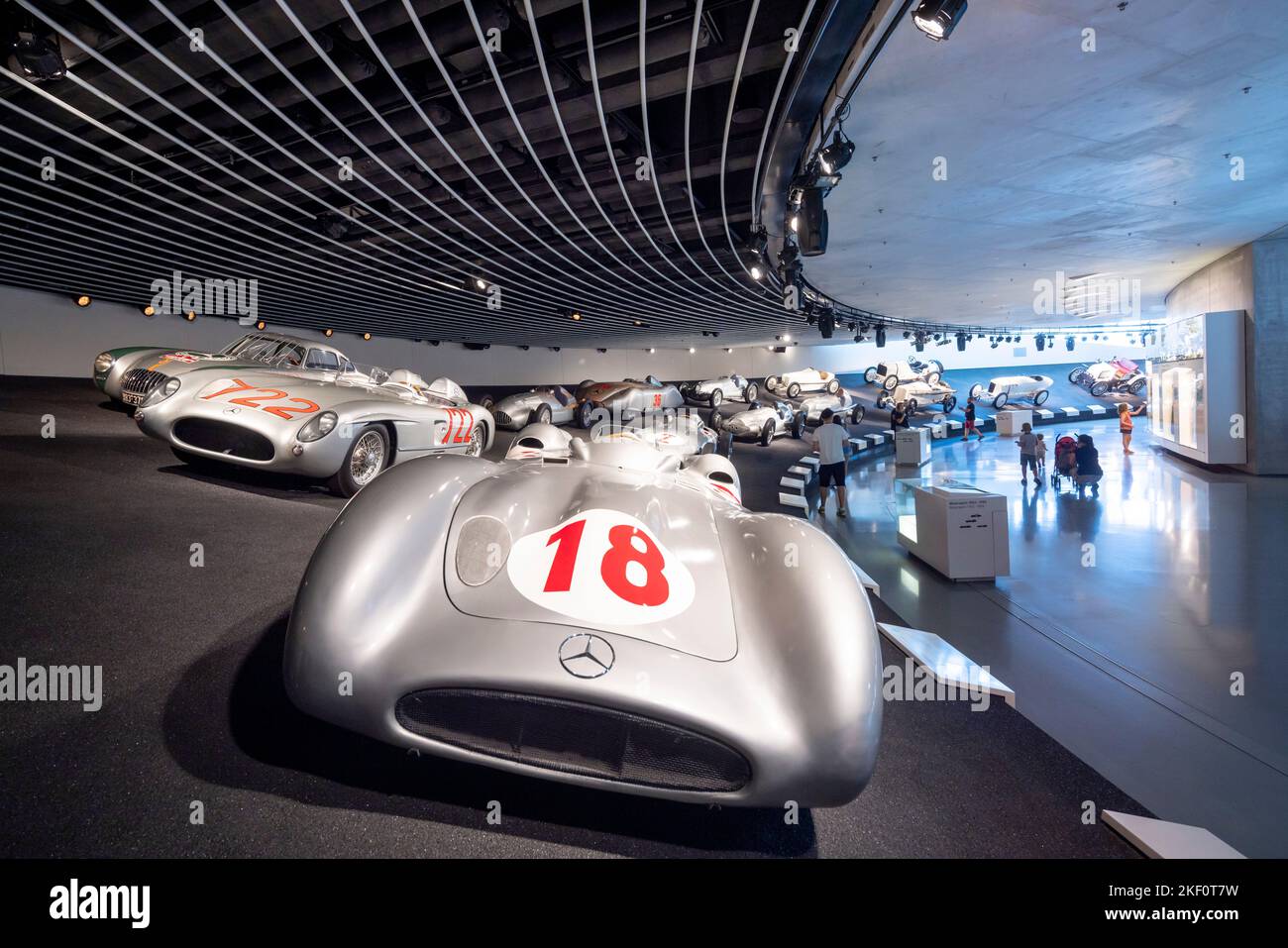 Nacing Cars, Mercedes Benz Museum, Stuttgart, Deutschland Stockfoto