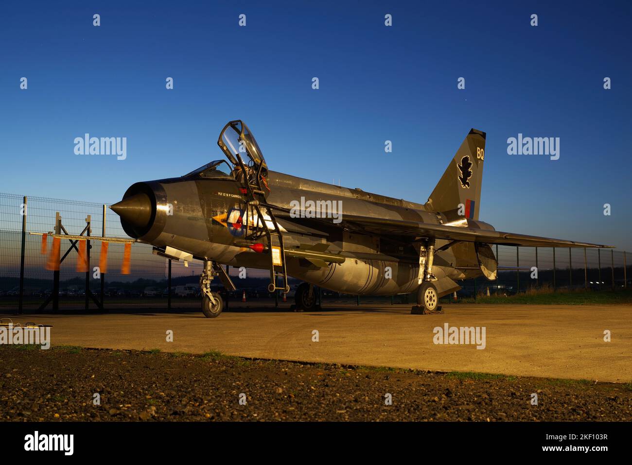 English Electric, / BAC Lightning F6 XS904 at Lightning Preservation Group, Twilight Event, 12.. November 2022, Bruntingthorpe.England, Vereinigtes Königreich. Stockfoto