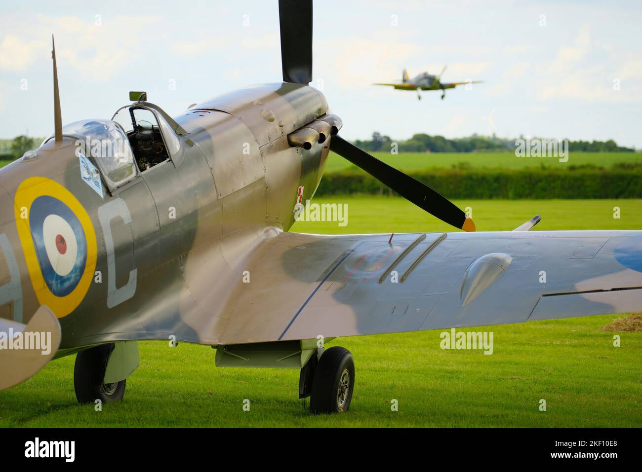 Vickers Supermarine Spitfire VB, JH-C, BM597, G-MKVB, AT Old Warden, Biggleswade, Bedfordshire, England, Vereinigtes Königreich, Stockfoto