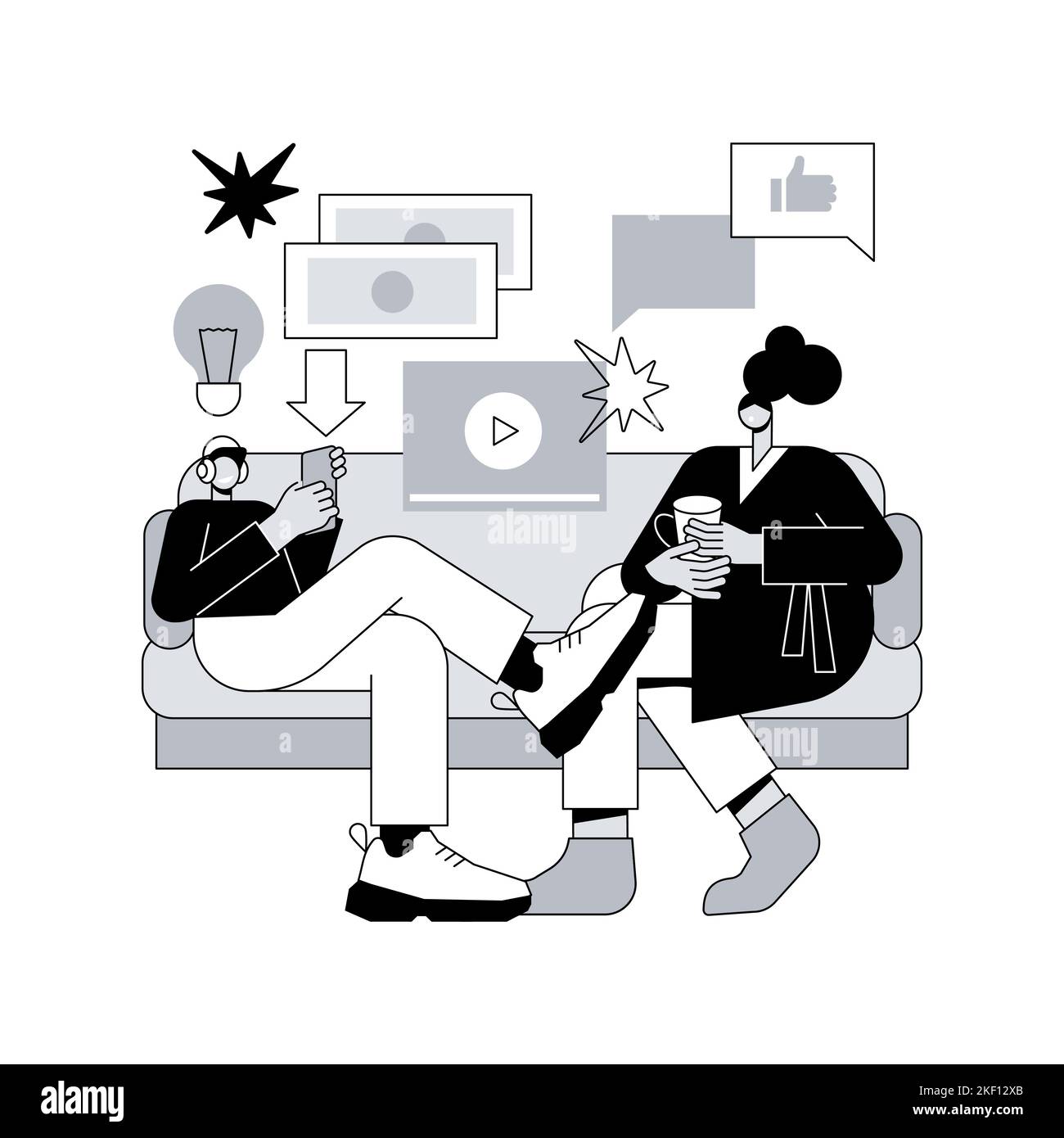 Millennials abstraktes Konzept Vektor-Illustration. Generation Y, digitale native und soziale Medien, Online-Kommunikation, Leben mit den Eltern, Karriereentwicklung, Austausch von abstrakten Metaphern der Wirtschaft. Stock Vektor