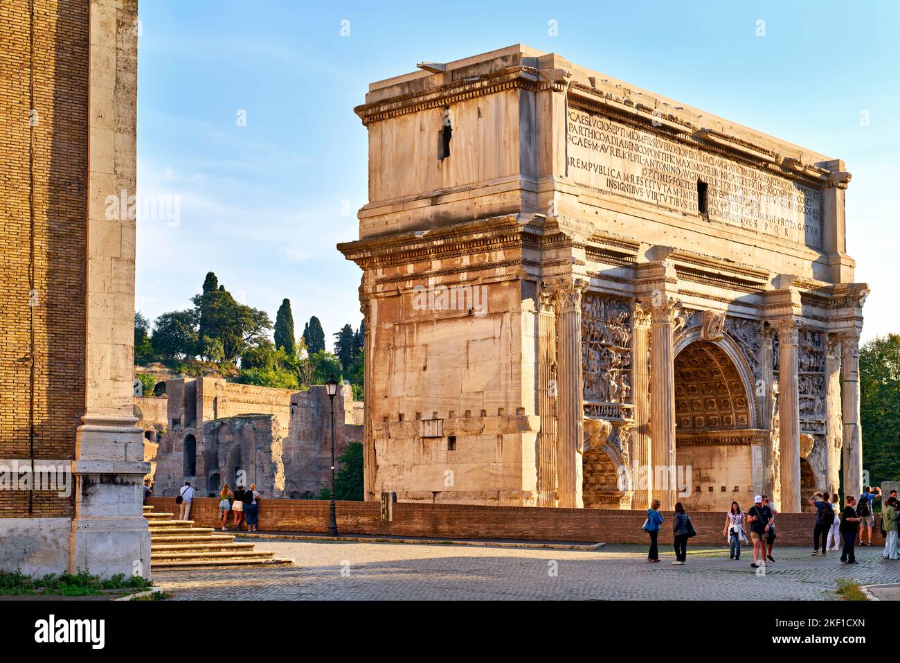 Rom Latium Italien. Der Bogen des Septimus Severus im Forum Romanum Stockfoto