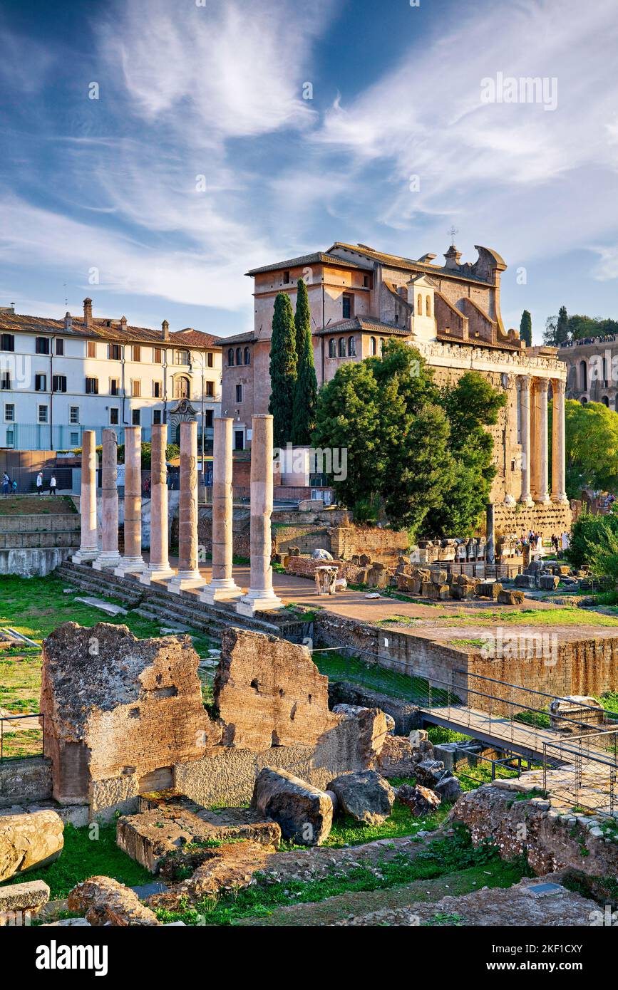 Rom Latium Italien. Das Forum Romanum Stockfoto