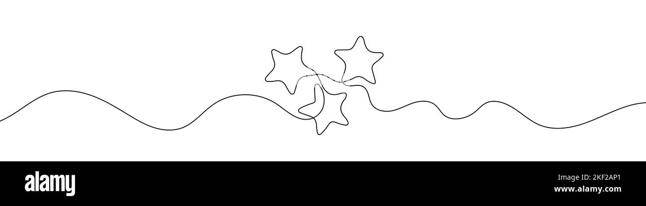 Kontinuierliche Linienzeichnung des Sterns. Hintergrund für einzeilige Zeichnung. Vektorgrafik. Lineares Sternsymbol Stock Vektor